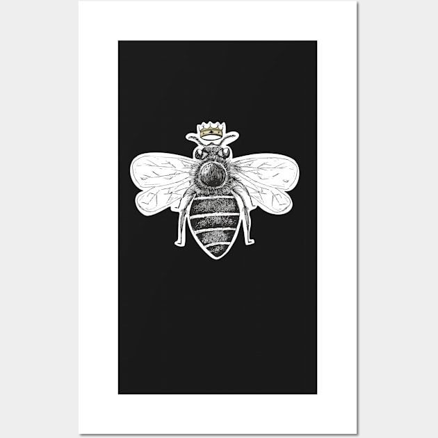 Queen Bee sticker-Minimalistic designs-Insect stickers- Cute Insects-Cute Stickers Wall Art by Richardsonh25